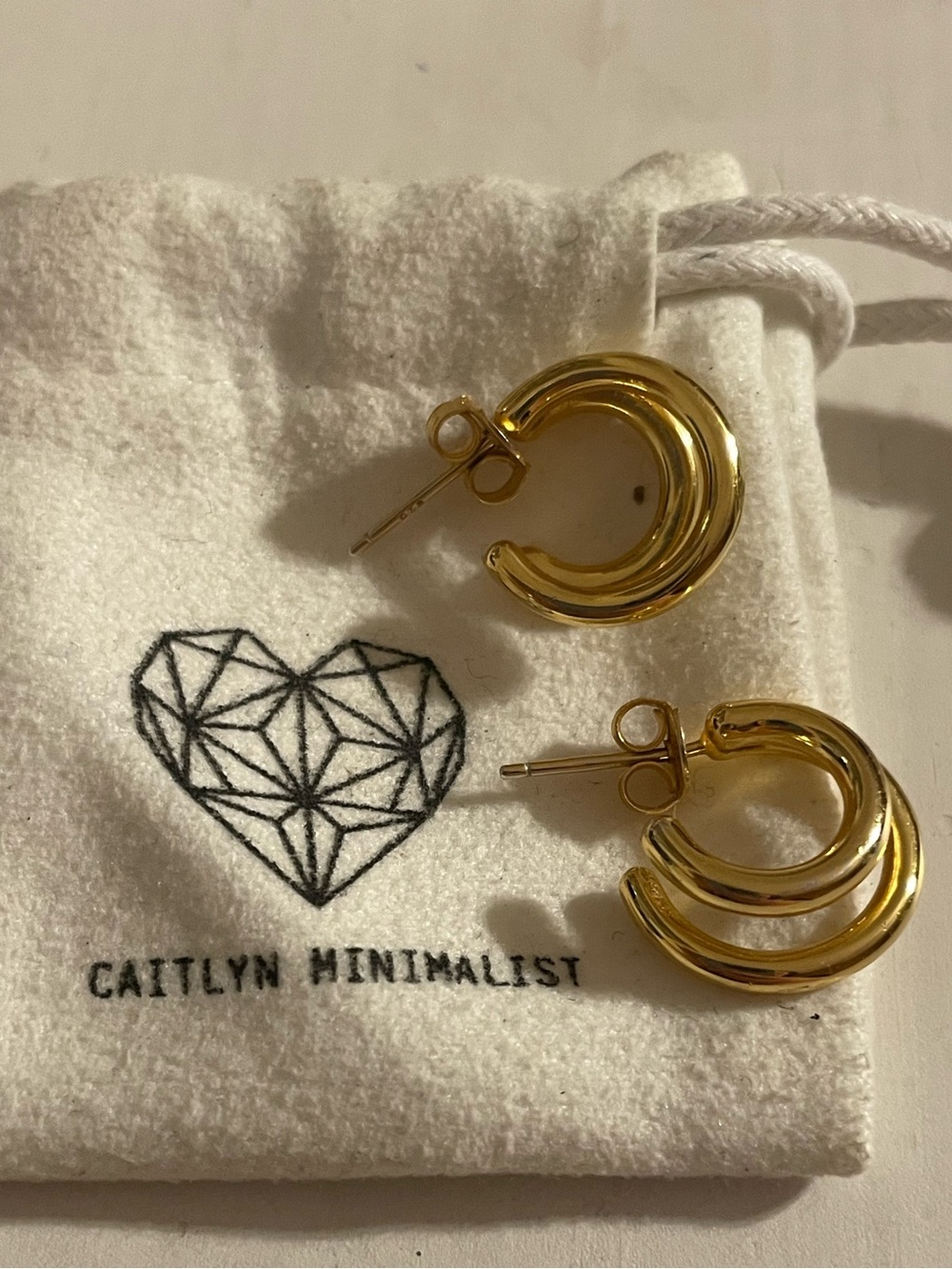 Caitlyn Minimalist Gold Double Hoop Earrings